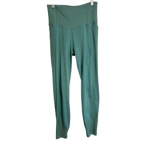 All In Motion High-Waisted Teal Full-Length Leggings Size Small Ribbed Waistband